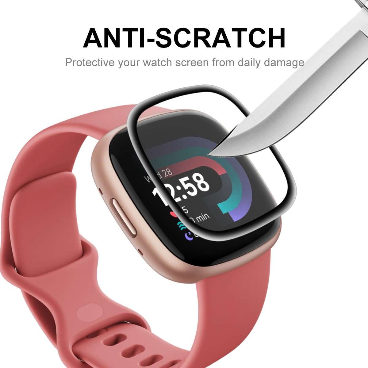 2 PCS For Fitbit Versa 4 / Sense 2 ENKAY 3D Full Coverage Soft PC Edge + PMMA HD Screen Protector