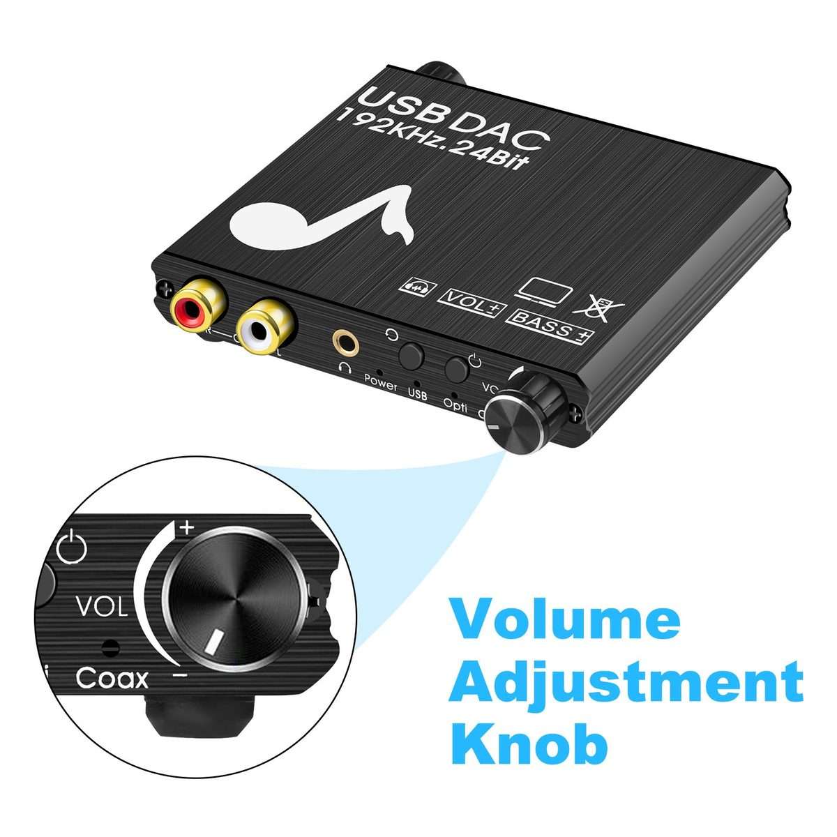 AY107 Digital to Analog Converter Optical Fiber Analog Audio Decoder USB Sound Card Digital Audio