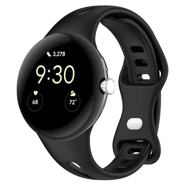 For Google Pixel Watch 4 / 3 / 2 / 1 41mm Water Drop Slimming Butterfly Button Solid S ... (Black)