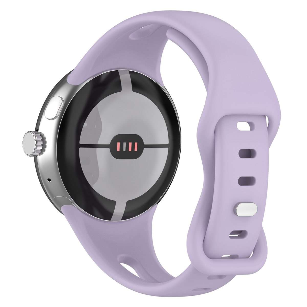For Google Pixel Watch 4 / 3 / 2 / 1 41mm Water Drop Slimming Butterfly Button ... (Light Purple)