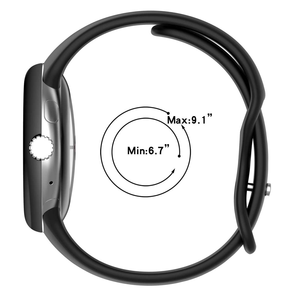 For Google Pixel Watch 4 / 3 / 2 / 1 41mm Water Drop Slimming Butterfly Button ... (Midnight Blue)