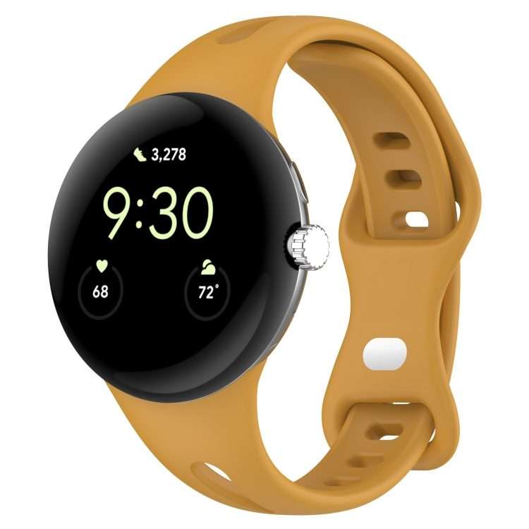 For Google Pixel Watch 4 / 3 / 2 / 1 41mm Water Drop Slimming Butterfly Button Solid ... (Yellow)