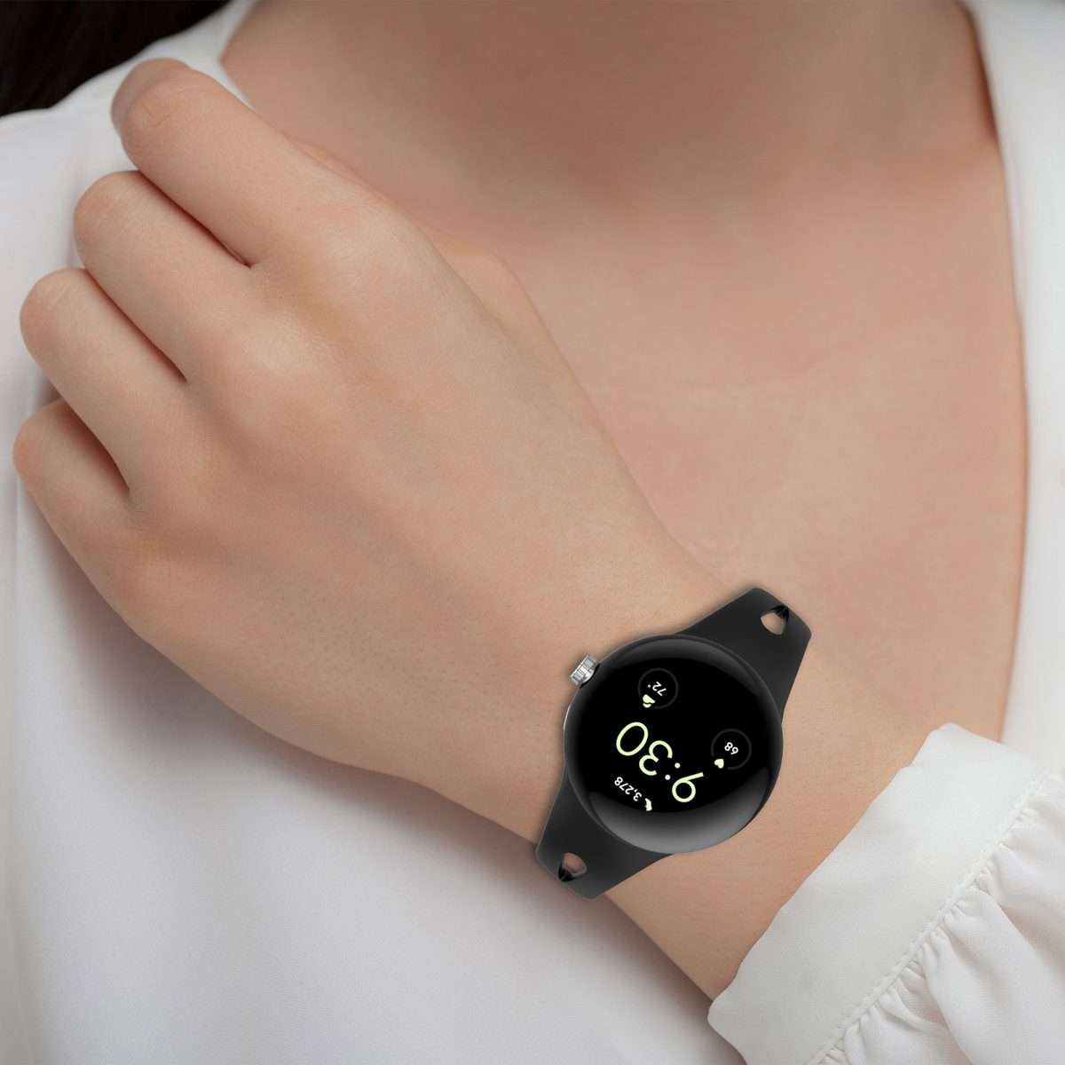 For Google Pixel Watch 4 / 3 / 2 / 1 41mm Water Drop Slimming Butterfly Button Solid ... (Yellow)