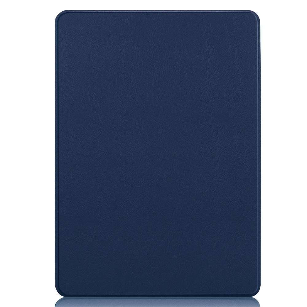 For Microsoft Surface Pro 9 JUNSUNMAY Custer Solid Color 3-Fold Stand Leather Tabl ... (Dark Blue)