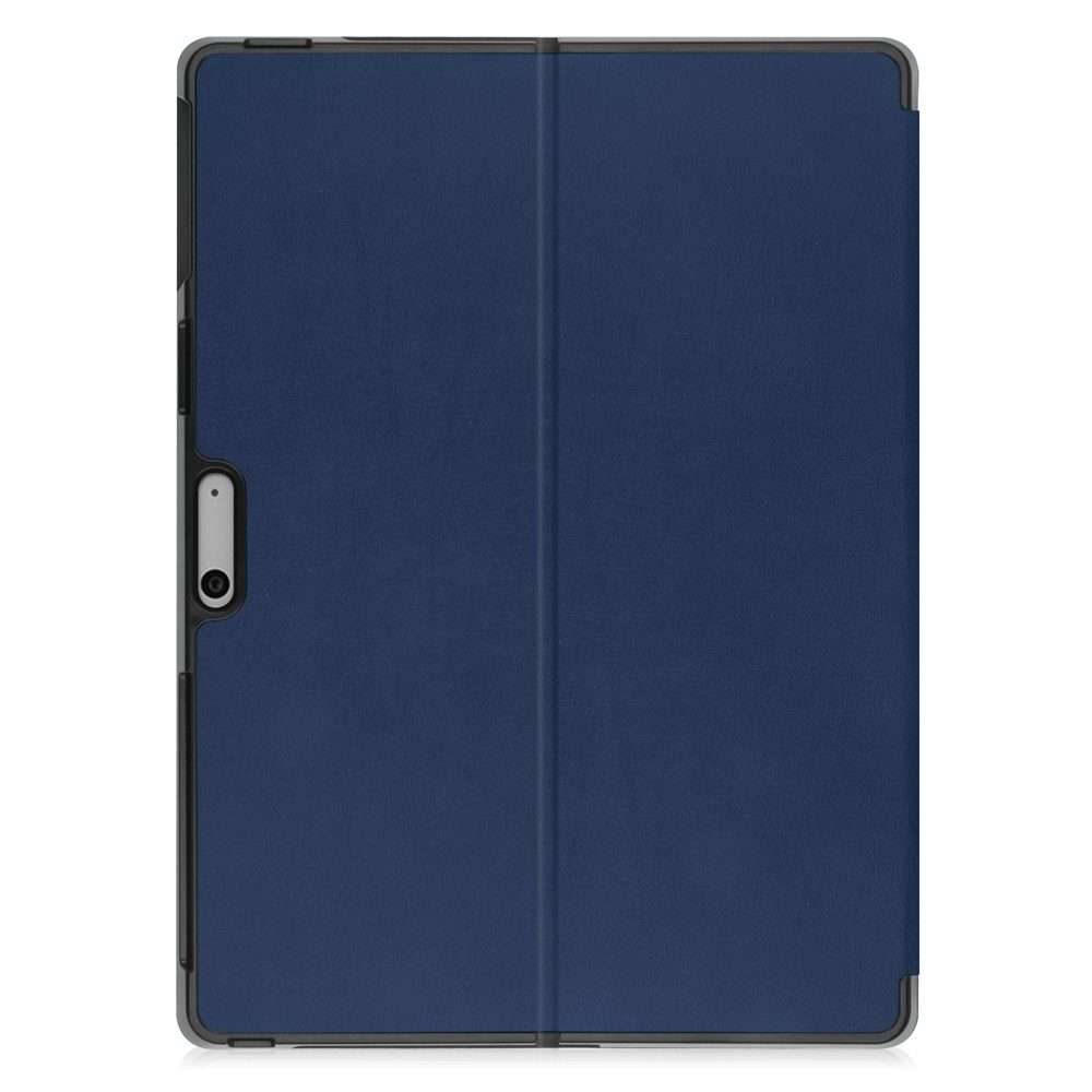 For Microsoft Surface Pro 9 JUNSUNMAY Custer Solid Color 3-Fold Stand Leather Tabl ... (Dark Blue)