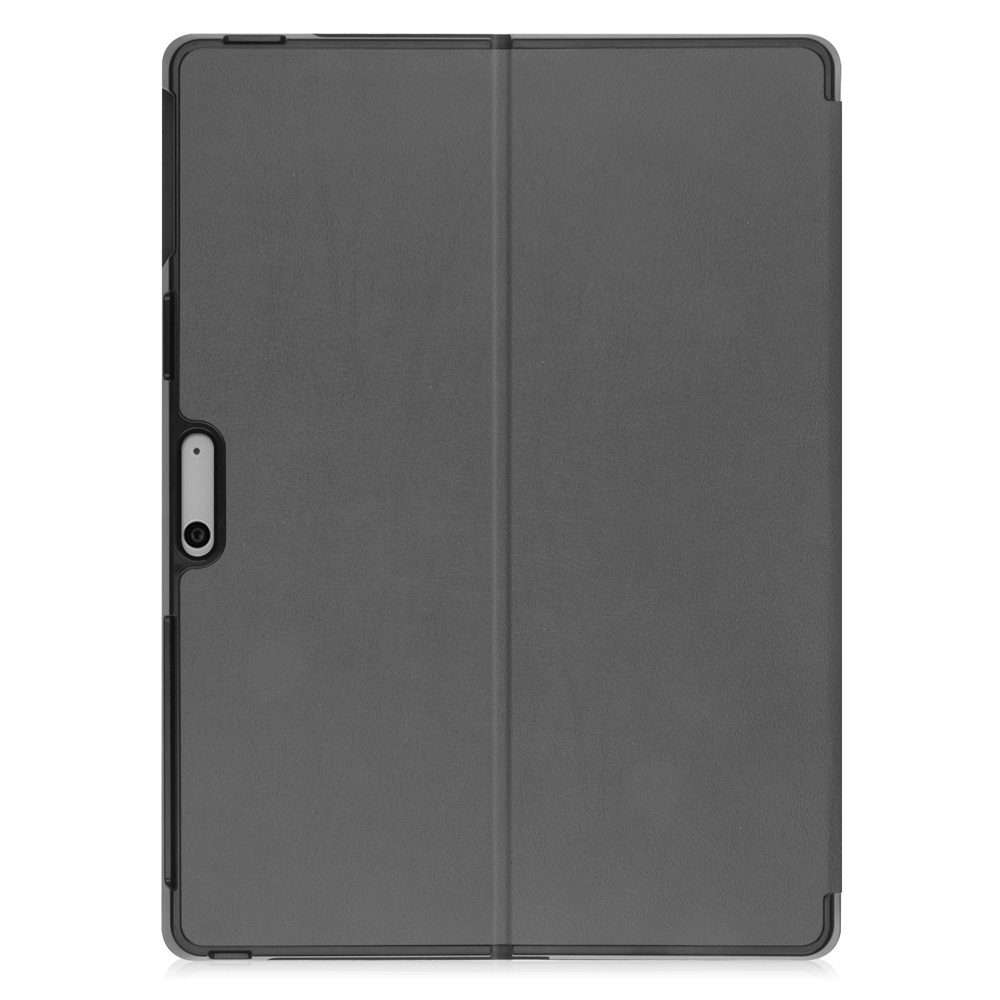 For Microsoft Surface Pro 9 JUNSUNMAY Custer Solid Color 3-Fold Stand Leather Tablet Case(Grey)