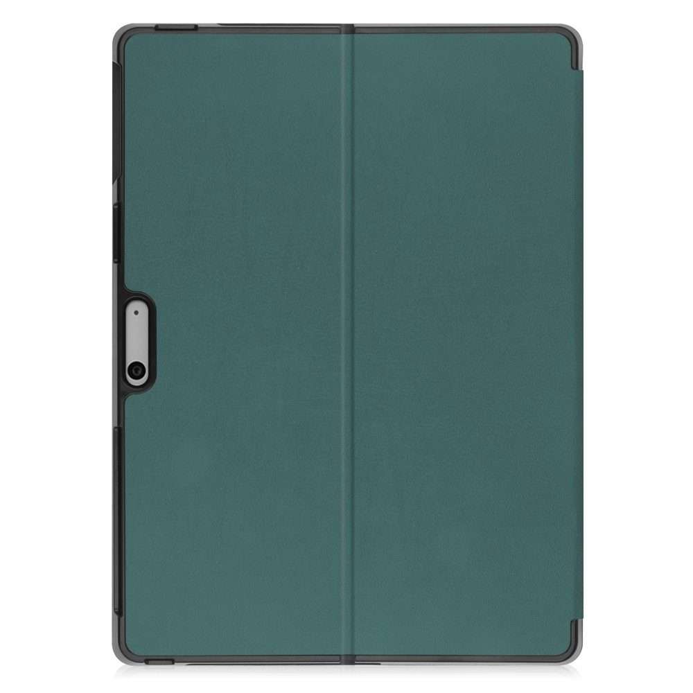 For Microsoft Surface Pro 9 JUNSUNMAY Custer Solid Color 3-Fold Stand Leather Tab ... (Dark Green)