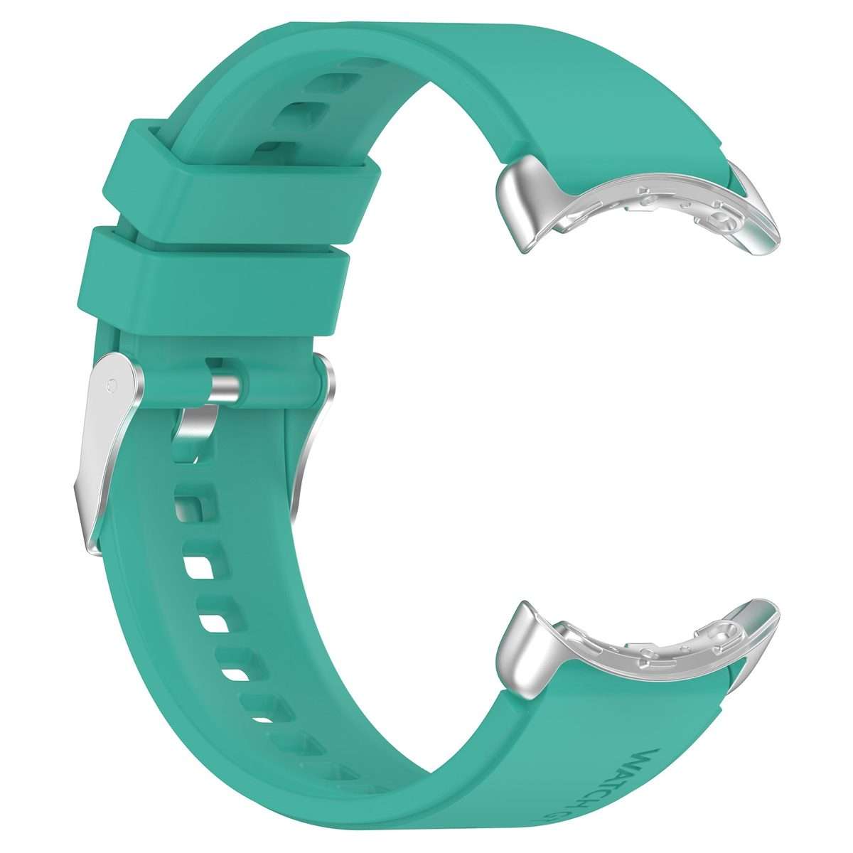 For Google Pixel Watch 4 / 3 / 2 / 1 41mm Metal Connector Solid Color Silicone Wa ... (Water Duck)