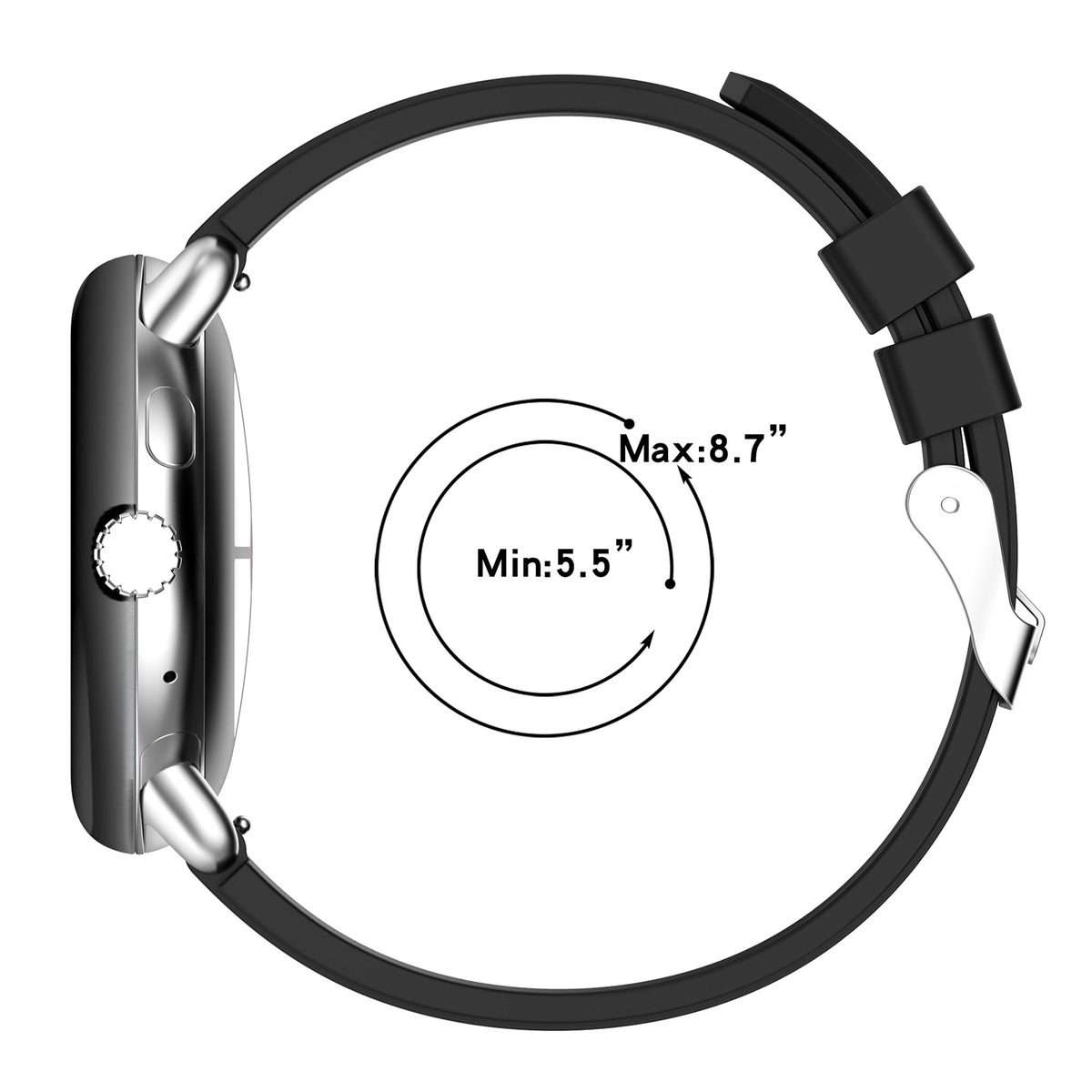 For Google Pixel Watch 4 / 3 / 2 / 1 41mm Metal Connector Solid Color Silicone Wa ... (Water Duck)