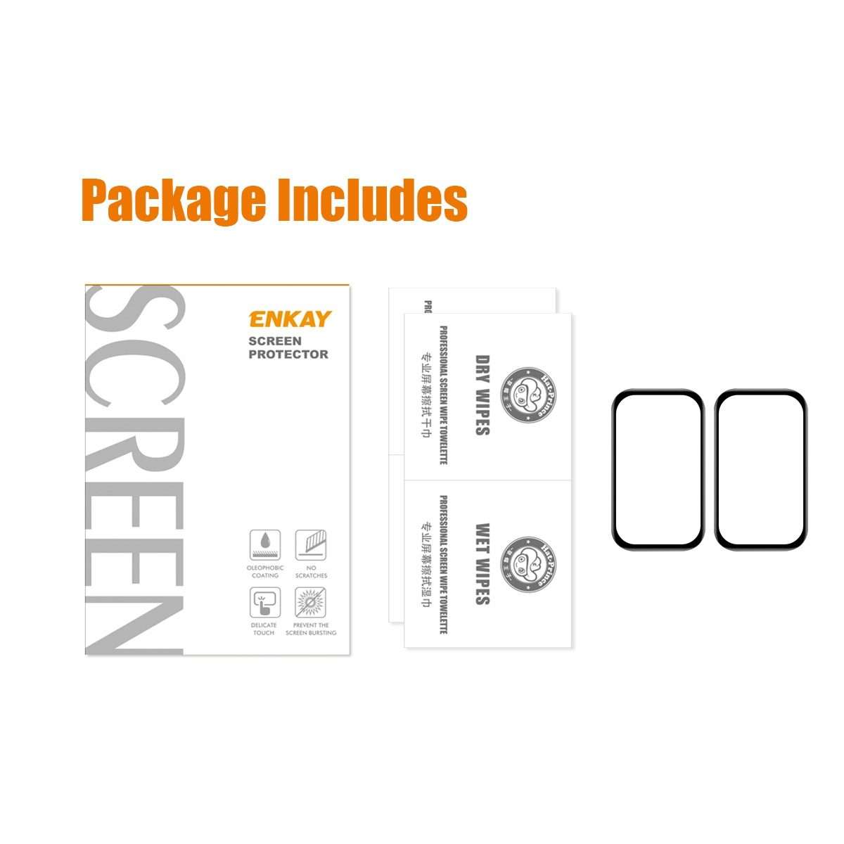 2 PCS For Redmi Smart Band 2 ENKAY Hat-Prince 3D Full Coverage Soft PC Edge + PMMA HD Screen Prote