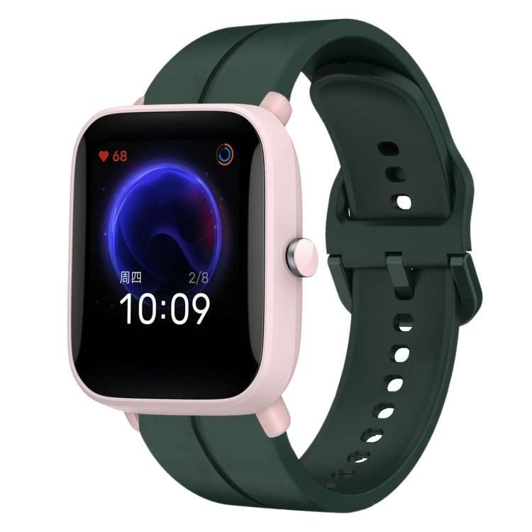 For Amazfit Pop Pro 20mm Loop Silicone Watch Band(Dark Green)