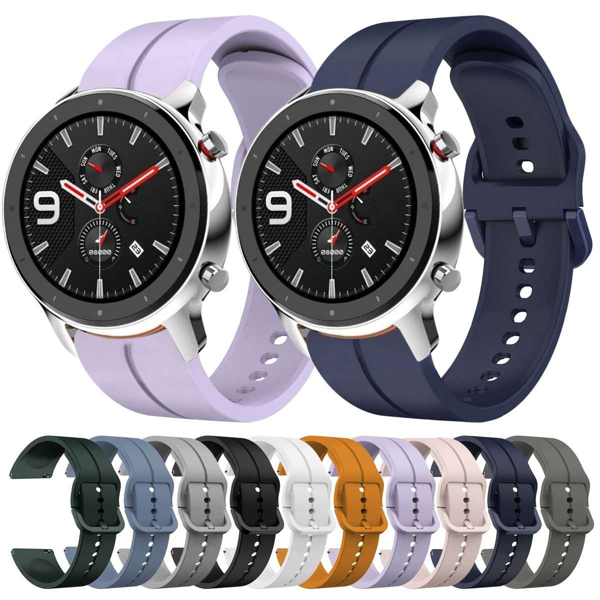 For Amazfit GTR 4 Pro 22mm Loop Silicone Watch Band(Dark Grey)