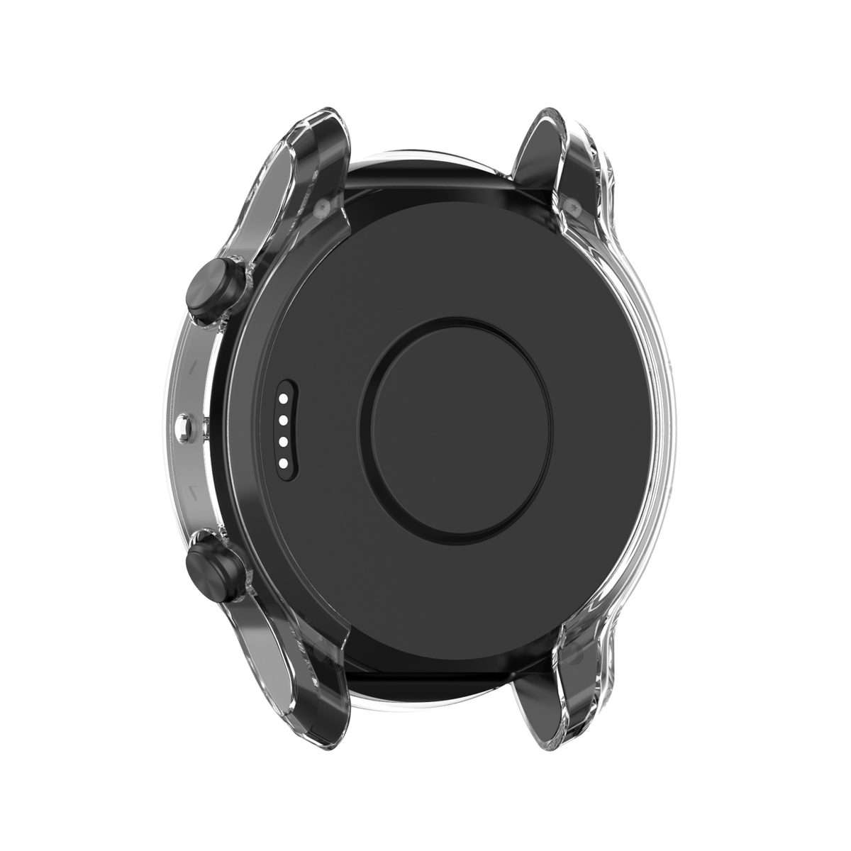 For Ticwatch Pro 3 Ultra GPS TPU Color Transparent Half Wrapped Protective Shell(Transparent Blue)