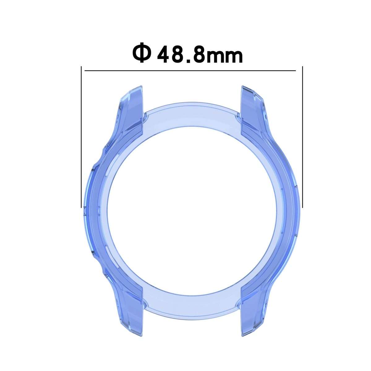 For Ticwatch Pro 3 Ultra GPS TPU Color Transparent Half Wrapped Protective Shell(Transparent Blue)