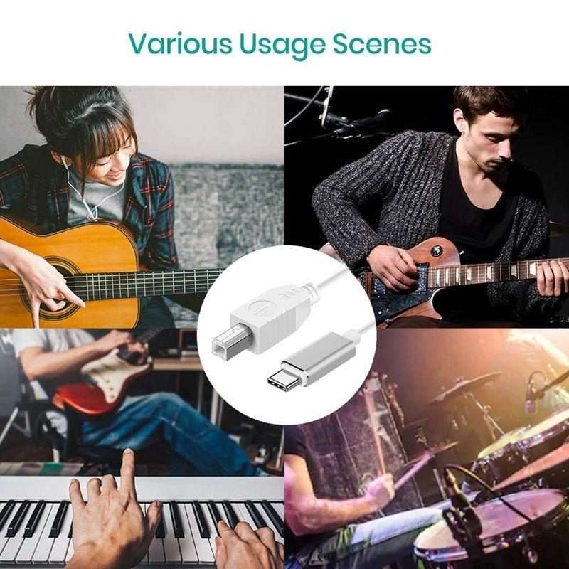 3.3ft USB-C / Type-C to USB-B MIDI Adapter Cable for Samsung / Huawei Laptop / MIDI Keyboard / Aud