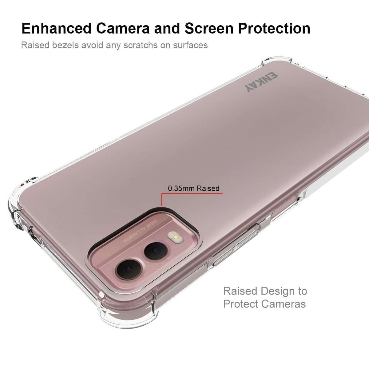 For Nokia C32 4G ENKAY Clear TPU Shockproof Anti-slip Phone Case