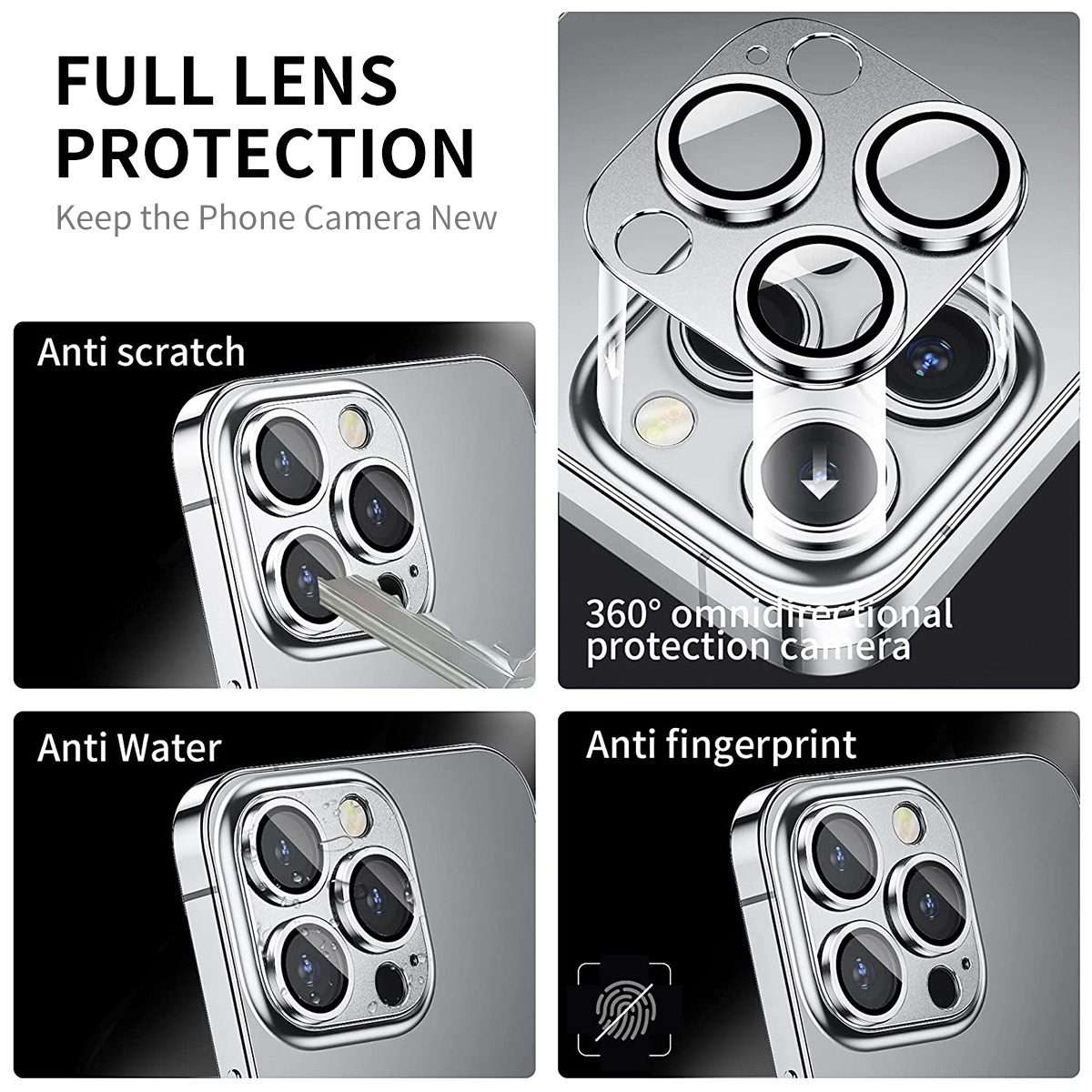For iPhone 14 Pro / 14 Pro Max ENKAY Hat-Prince Anti-reflection Camera Lens Alum ... (Dark Purple)