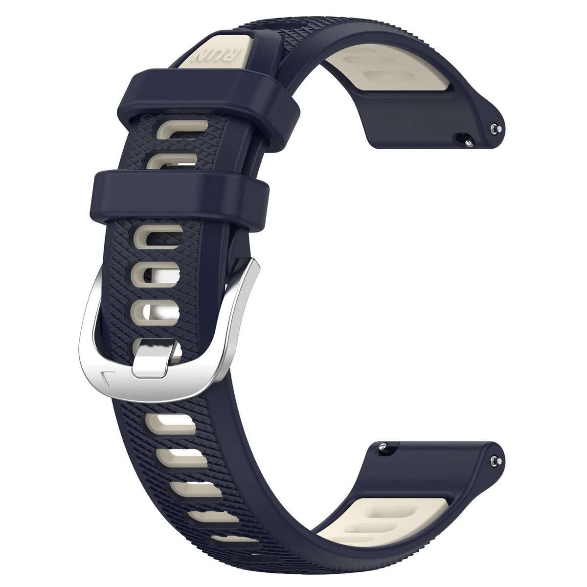 For Amazfit GTR Mini 20mm Cross Texture Two Color Silicone Steel B ... (Midnight Blue + Starlight)