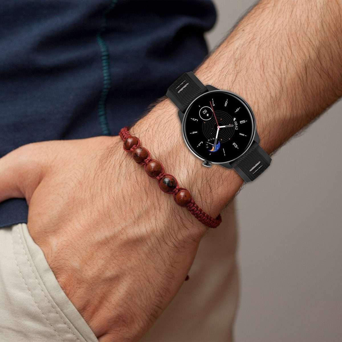 For Amazfit GTR Mini 20mm Cross Texture Two Color Silicone Steel B ... (Midnight Blue + Starlight)