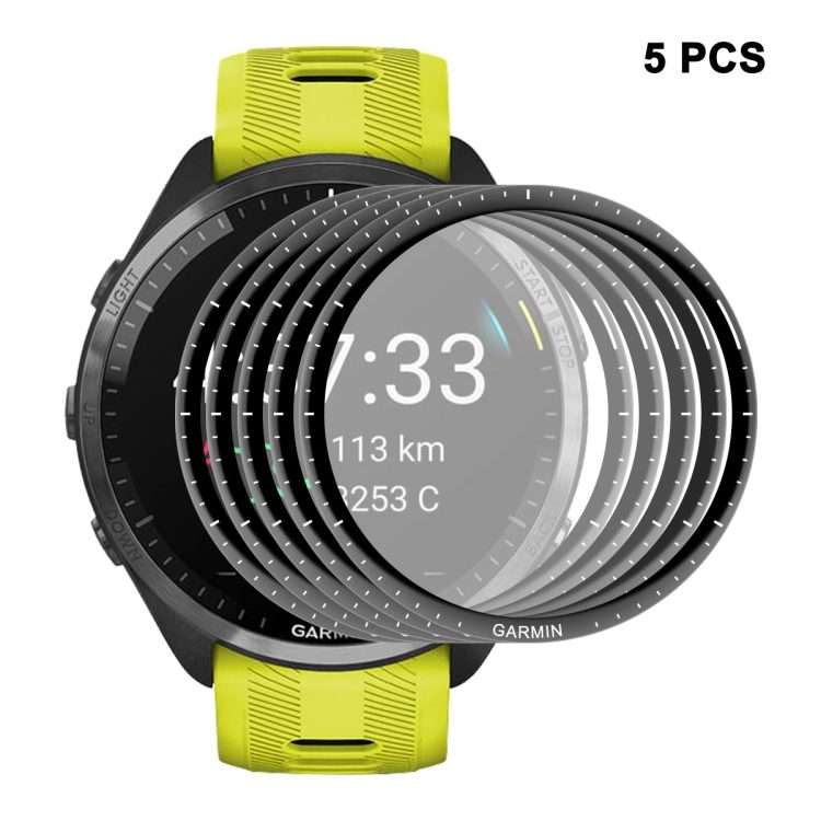 5pcs For Garmin Forerunner 965 ENKAY Hat-Prince 3D Full Coverage Soft PC Edge + PMMA HD Screen Pro