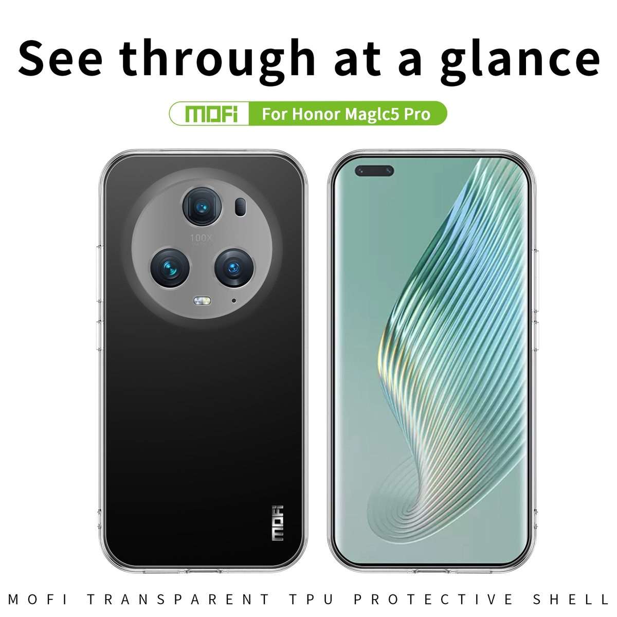 For Honor Magic5 Pro MOFI Ming Series Ultra-thin TPU Phone Case(Transparent)