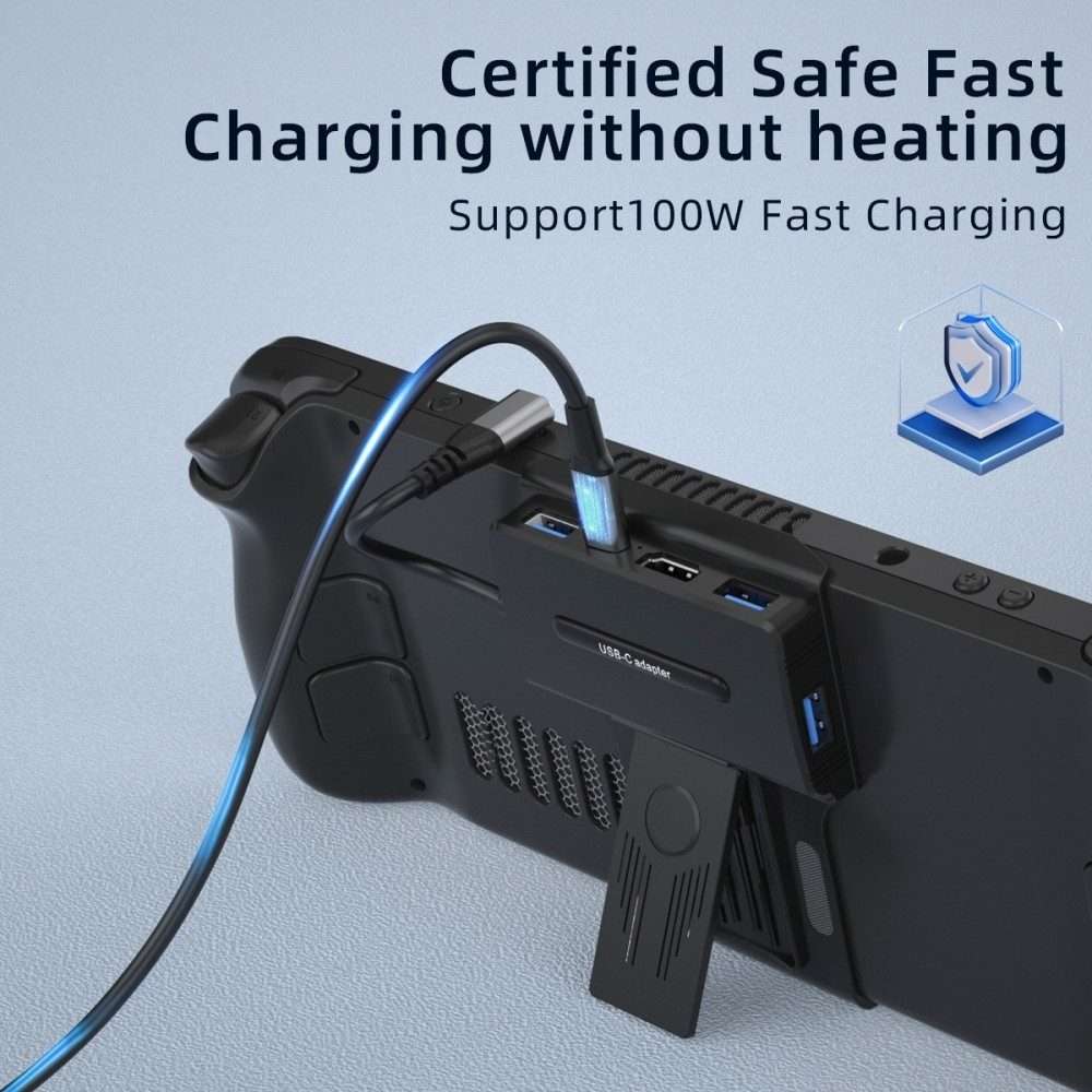 V266 For Steam Deck 5 in 1 Bracket Docking Station Charging Base Support 4K/60Hz USB3.0