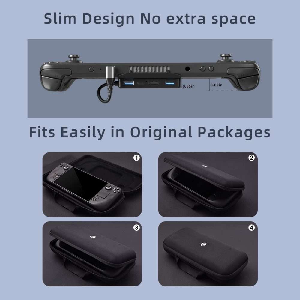 V266 For Steam Deck 5 in 1 Bracket Docking Station Charging Base Support 4K/60Hz USB3.0