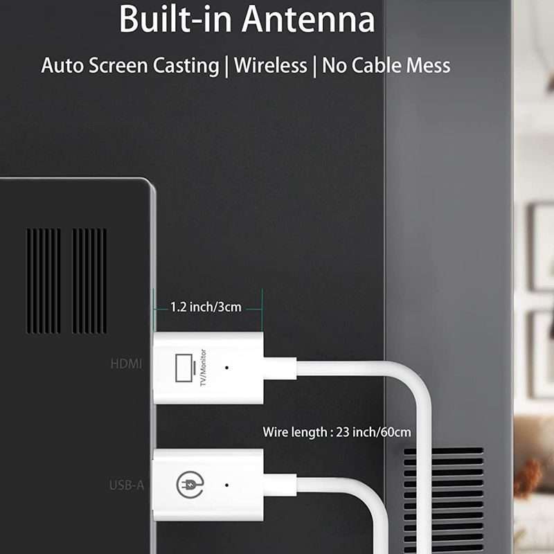 Wireless HDMI Transmitter and Receiver Kit, HDMI Wireless Extender Adapter, 1080P 60fps Video Audi
