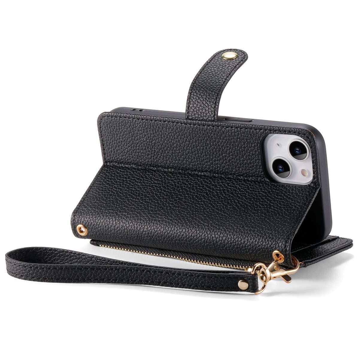 For iPhone 11 Pro Love Zipper Lanyard Leather Phone Case(Black)