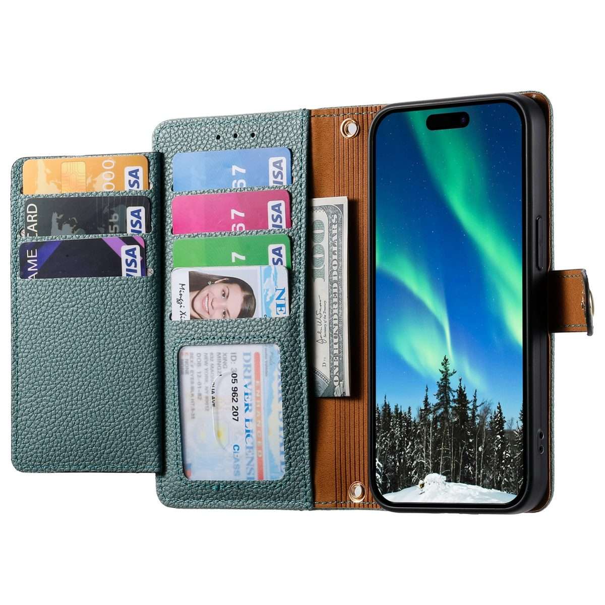 For iPhone 11 Pro Love Zipper Lanyard Leather Phone Case(Green)
