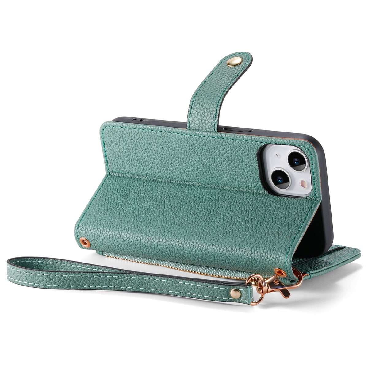 For iPhone 11 Pro Love Zipper Lanyard Leather Phone Case(Green)