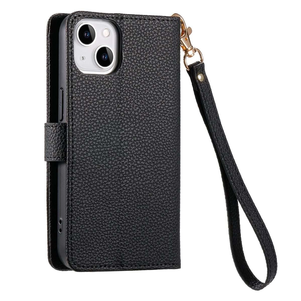 For iPhone 11 Pro Max Love Zipper Lanyard Leather Phone Case(Black)