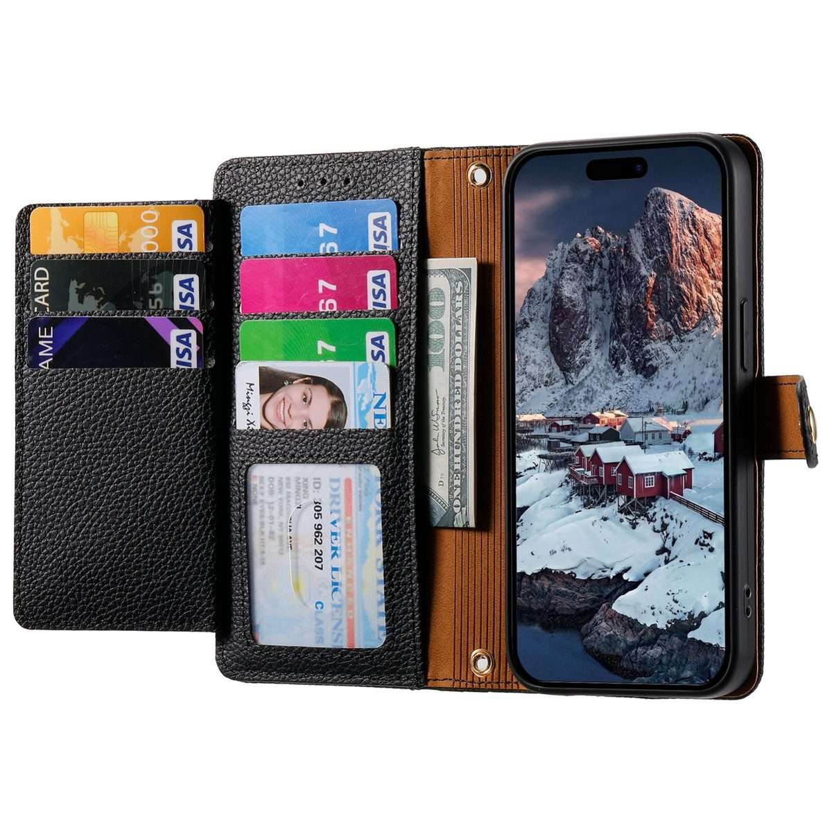 For iPhone 11 Pro Max Love Zipper Lanyard Leather Phone Case(Black)
