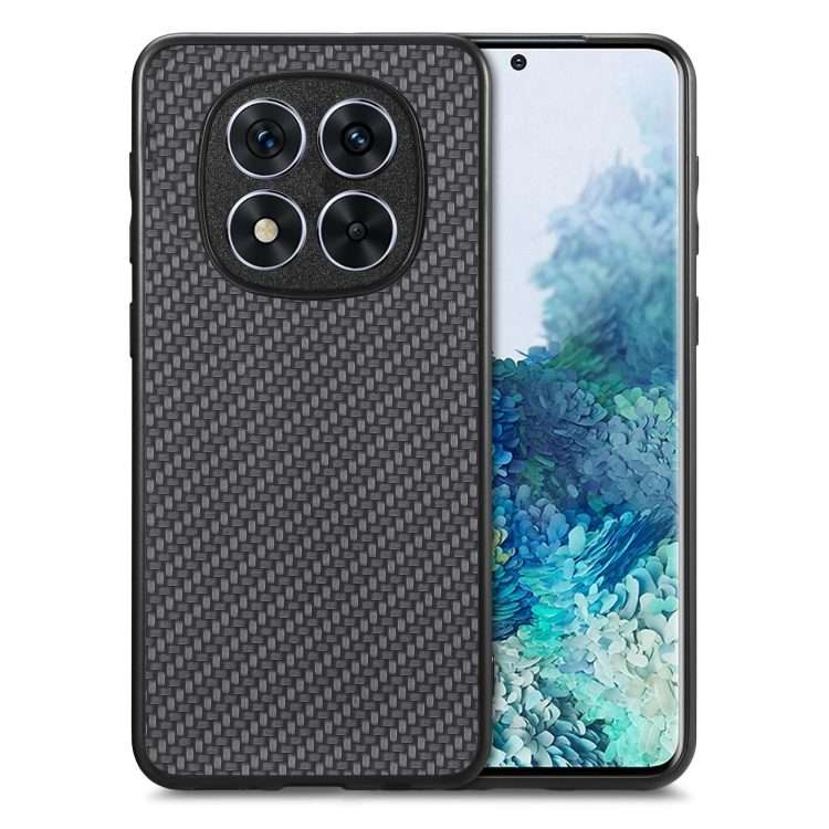 For Redmi Note 14 Pro+ 5G Carbon Fiber Texture Leather Back Cover Phone Case(Black)