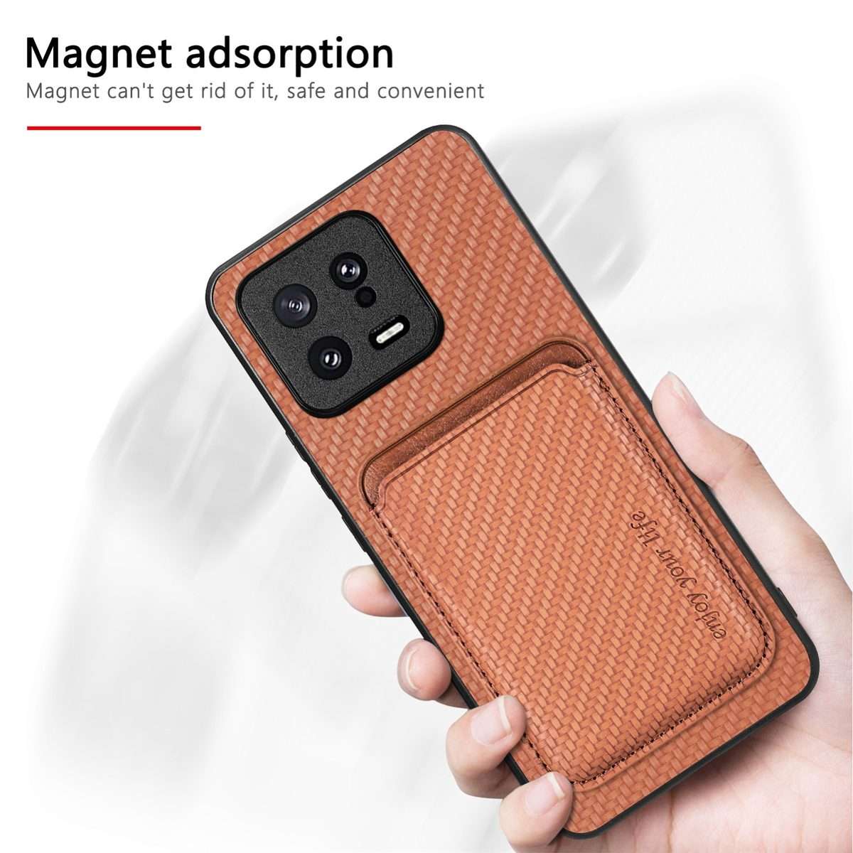 For Xiaomi 14 Pro Carbon Fiber Leather Card Magnetic Phone Case(Blue)