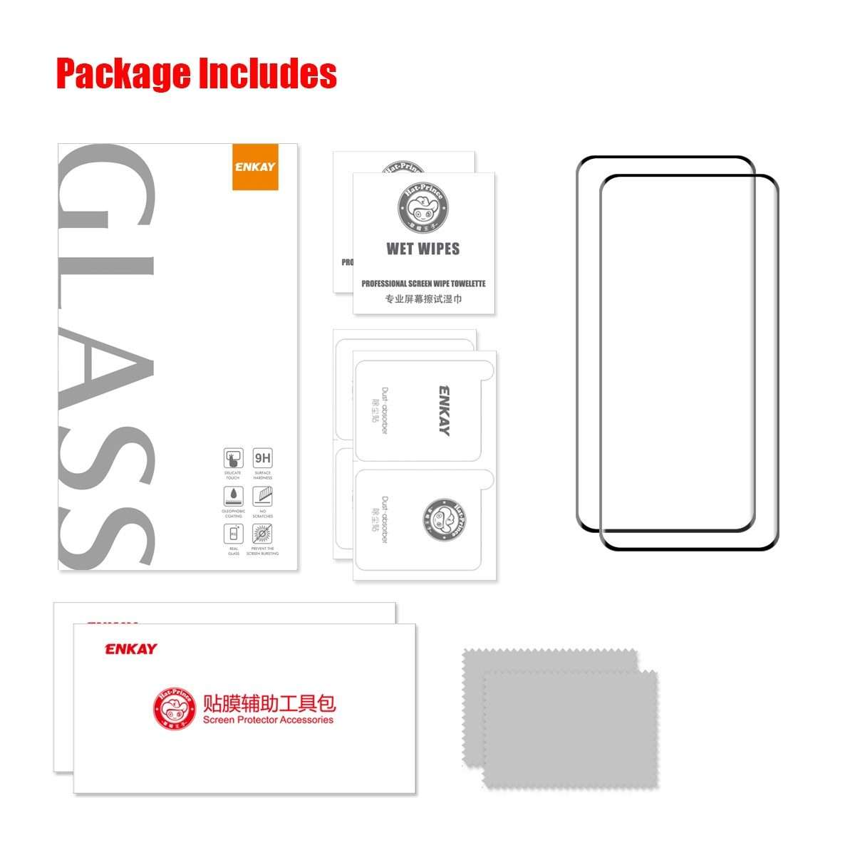 For Honor 100 Pro 2pcs ENKAY Hat-Prince Hot Bending Full Coverage Side Glue Tempered Glass Film