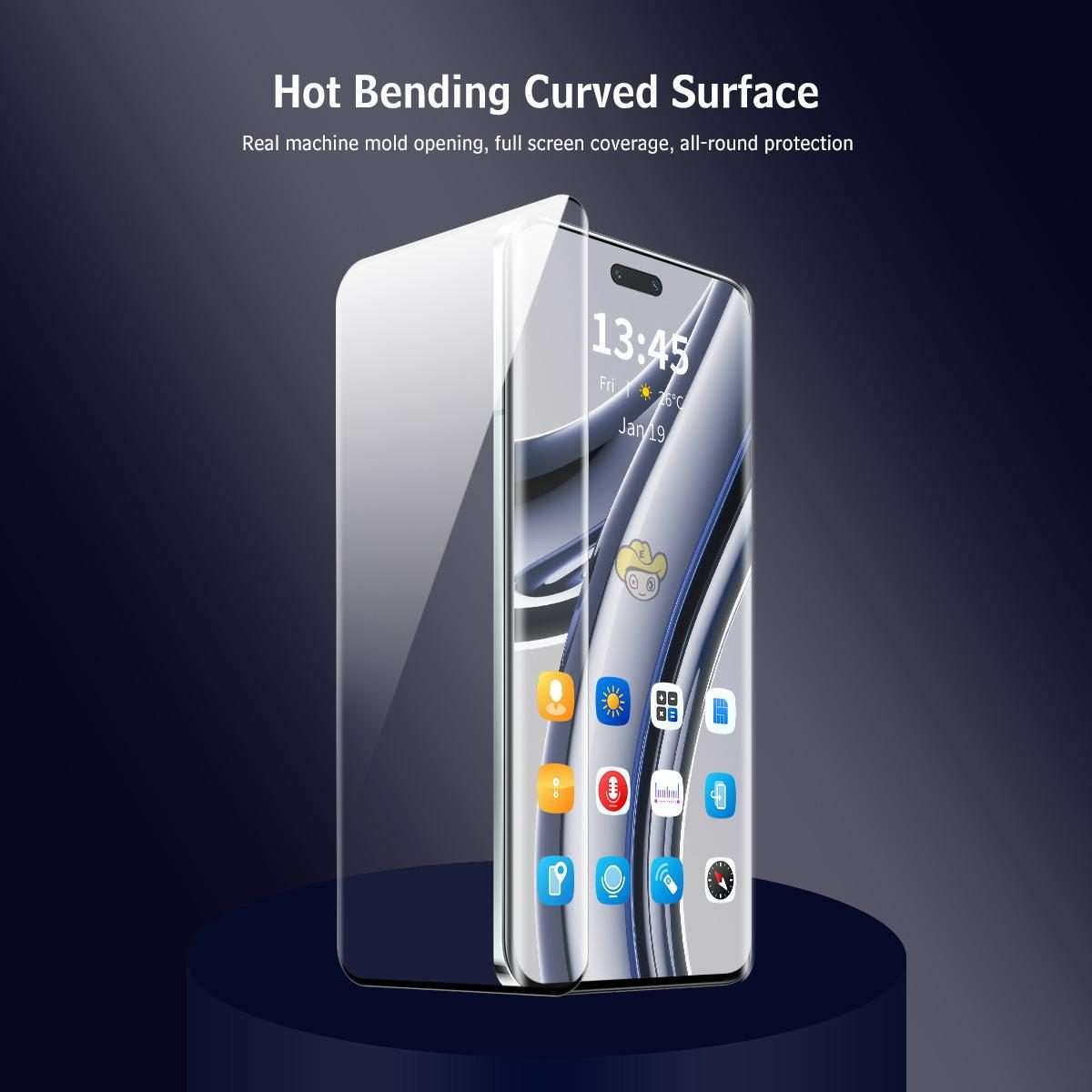 For Honor 400 Pro Global 2pcs ENKAY Hat-Prince Hot Bending Full Coverage Side Glue Tempered Glass
