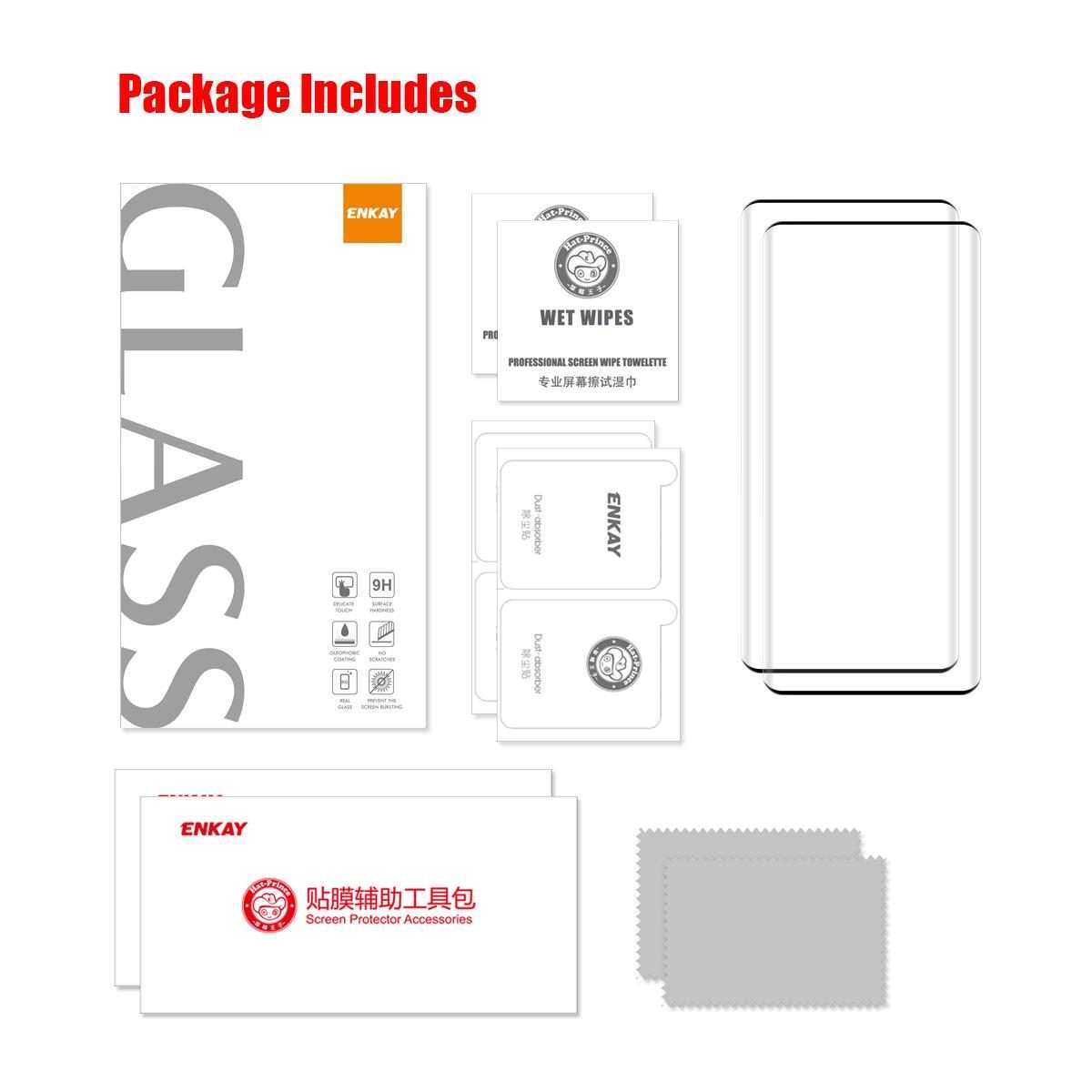 For Honor 400 Pro Global 2pcs ENKAY Hat-Prince Hot Bending Full Coverage Side Glue Tempered Glass