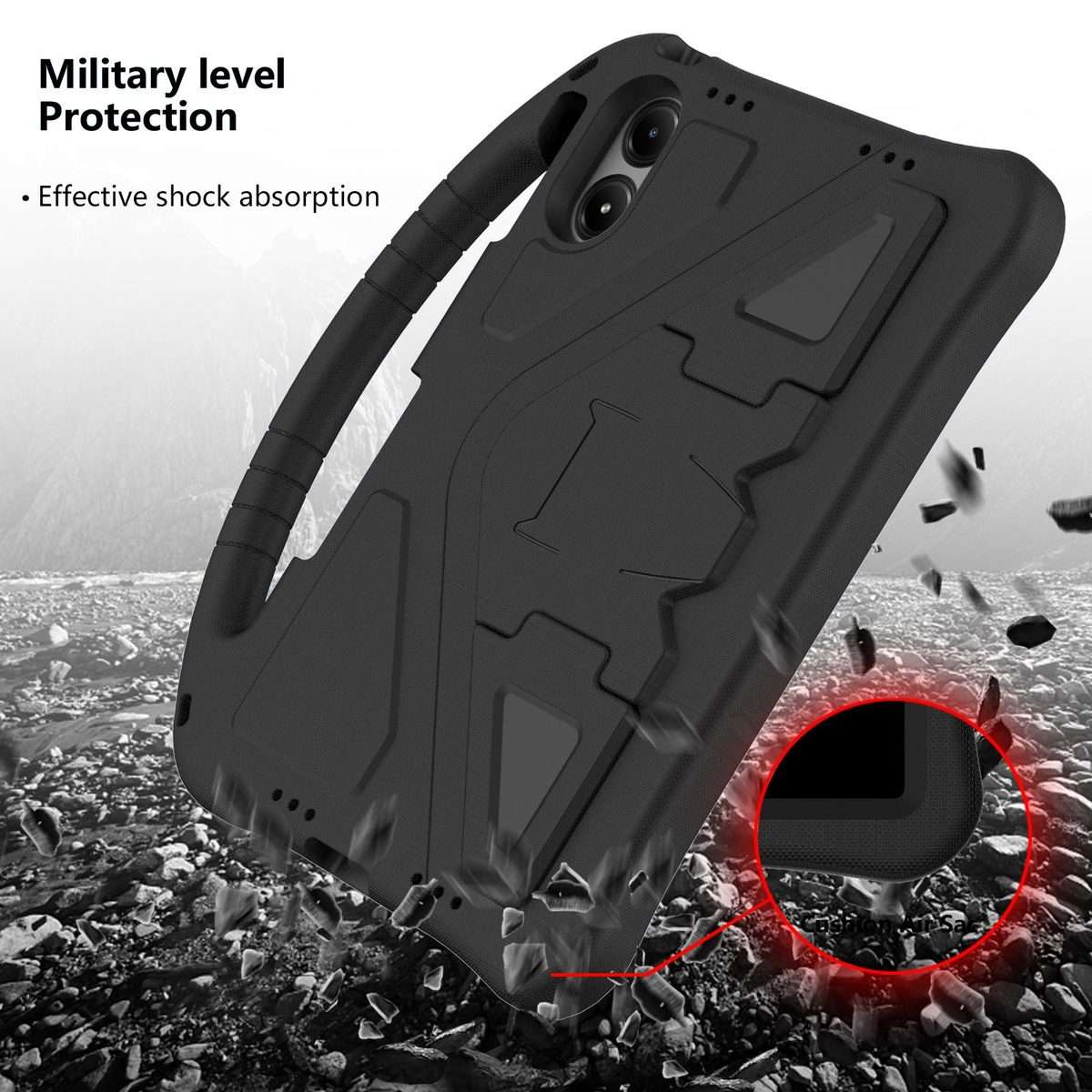 For Xiaomi Redmi Pad 2 Pro 12.1 EVA Shockproof Tablet Case with Holder(Black)