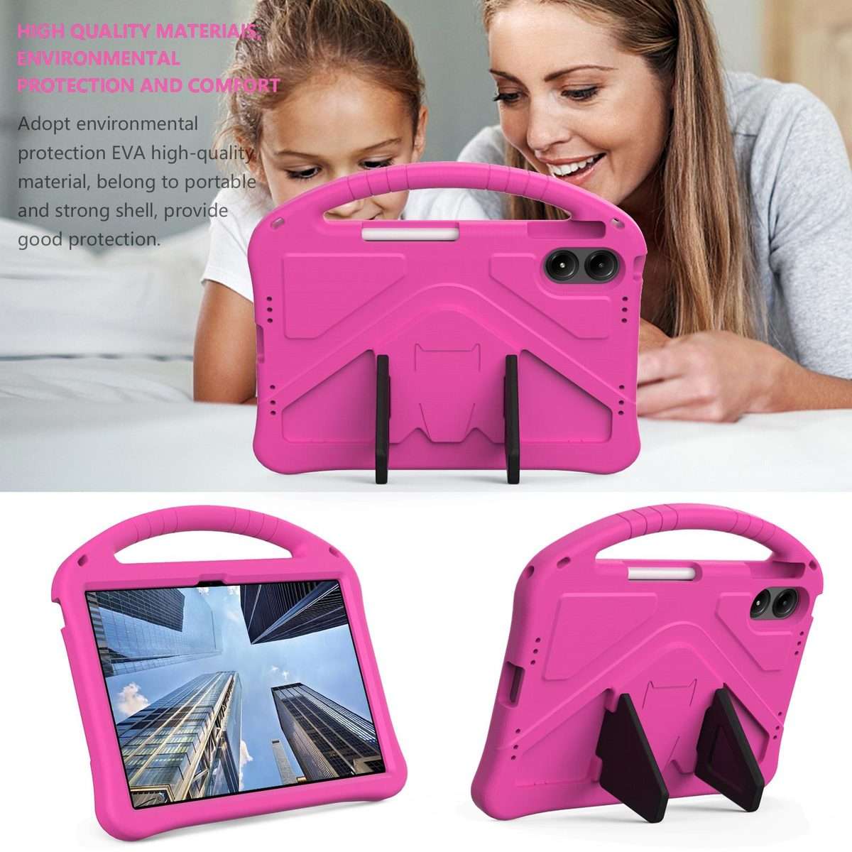 For Xiaomi Redmi Pad 2 Pro 12.1 EVA Shockproof Tablet Case with Holder(Rose Red)