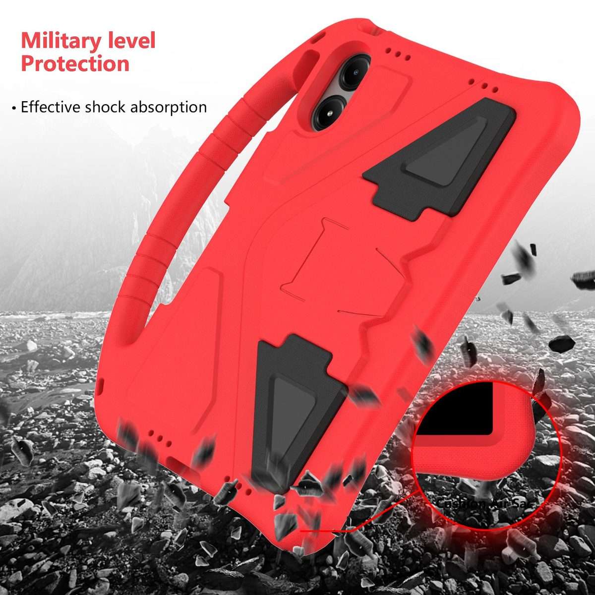 For Xiaomi Redmi Pad 2 Pro 12.1 EVA Shockproof Tablet Case with Holder(Red)