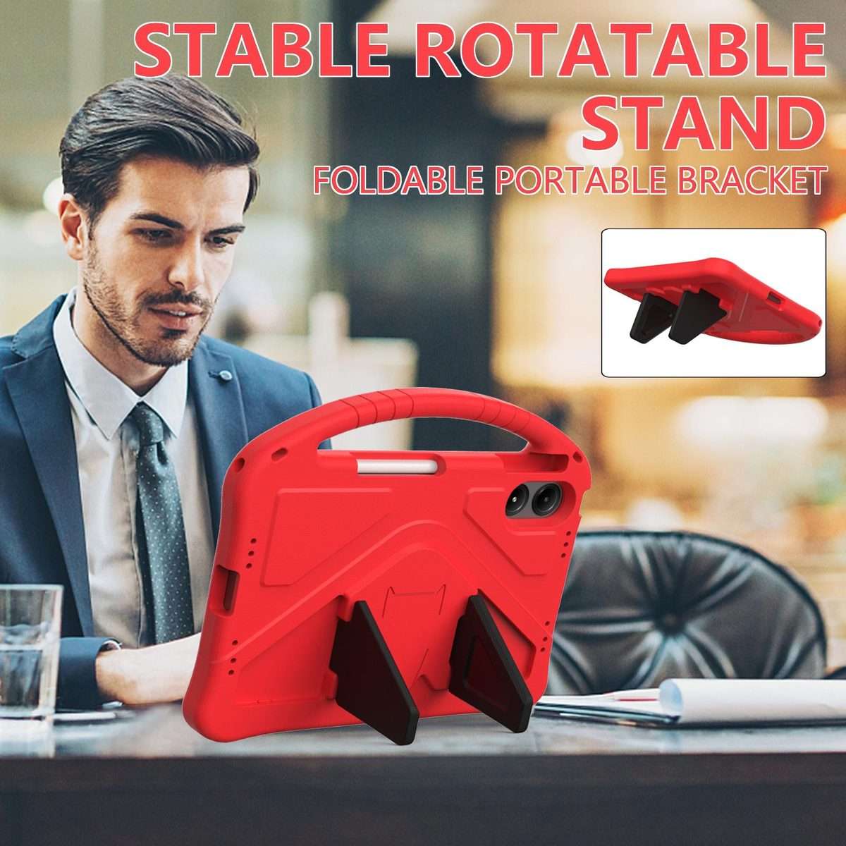 For Xiaomi Redmi Pad 2 Pro 12.1 EVA Shockproof Tablet Case with Holder(Red)