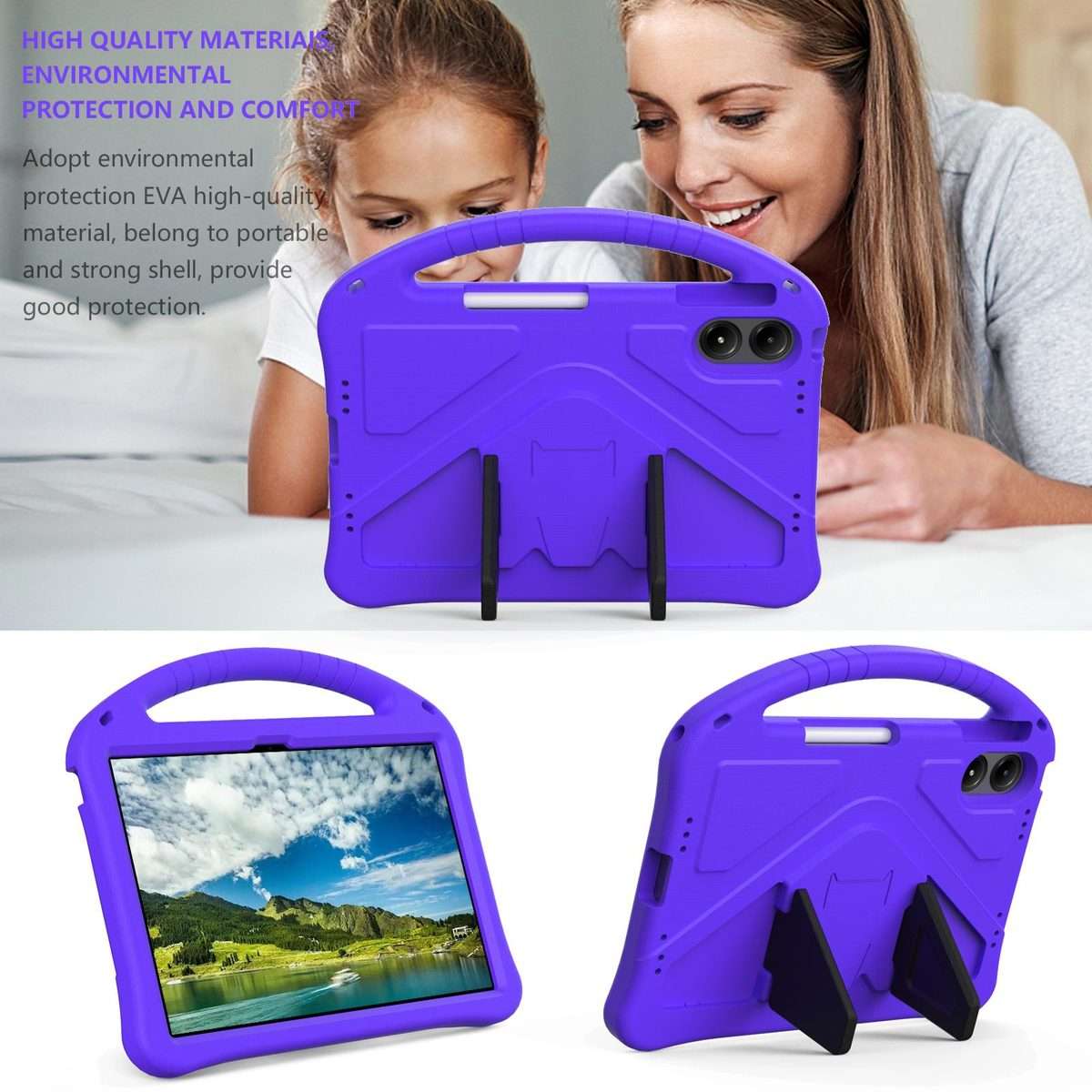 For Xiaomi Redmi Pad 2 Pro 12.1 EVA Shockproof Tablet Case with Holder(Purple)
