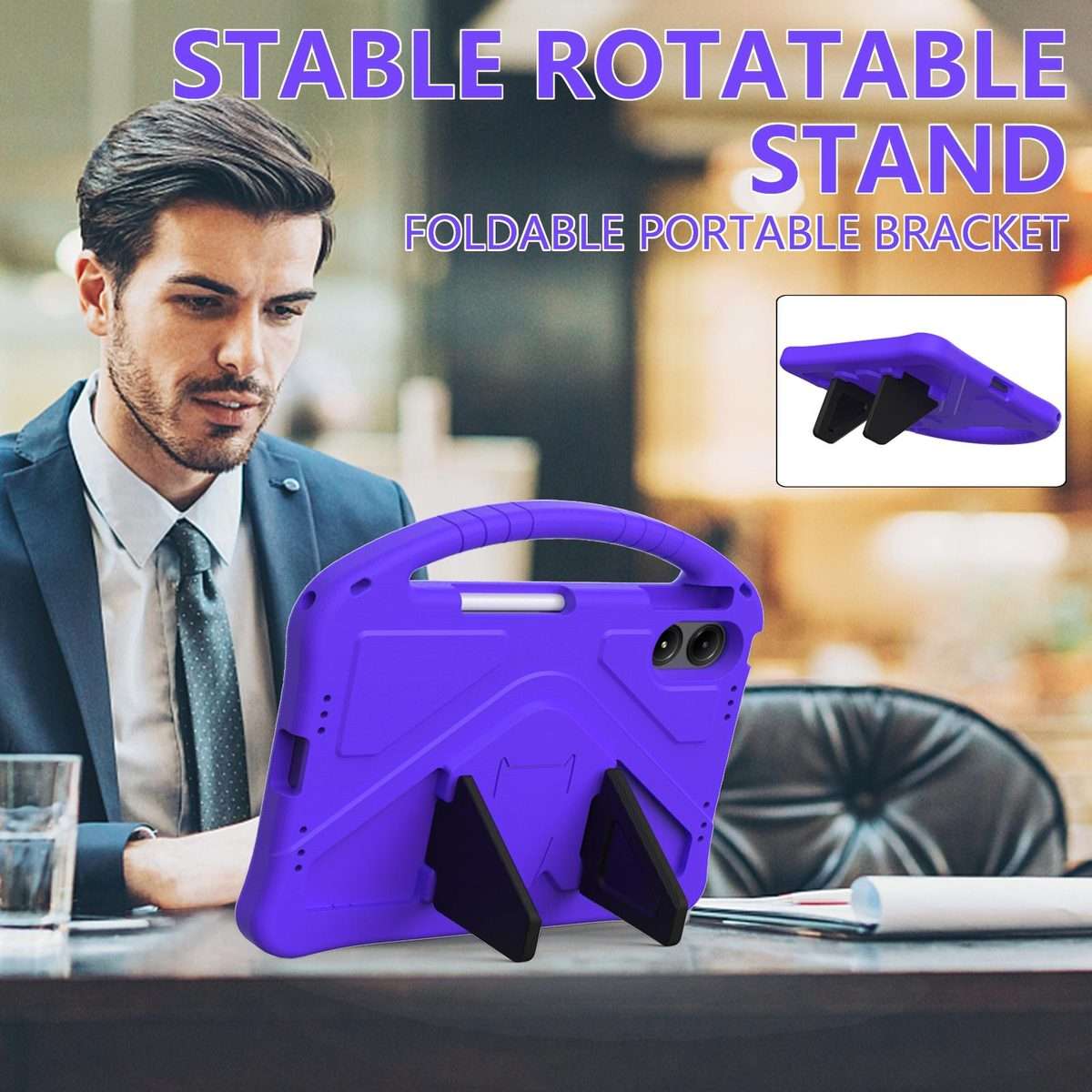 For Xiaomi Redmi Pad 2 Pro 12.1 EVA Shockproof Tablet Case with Holder(Purple)