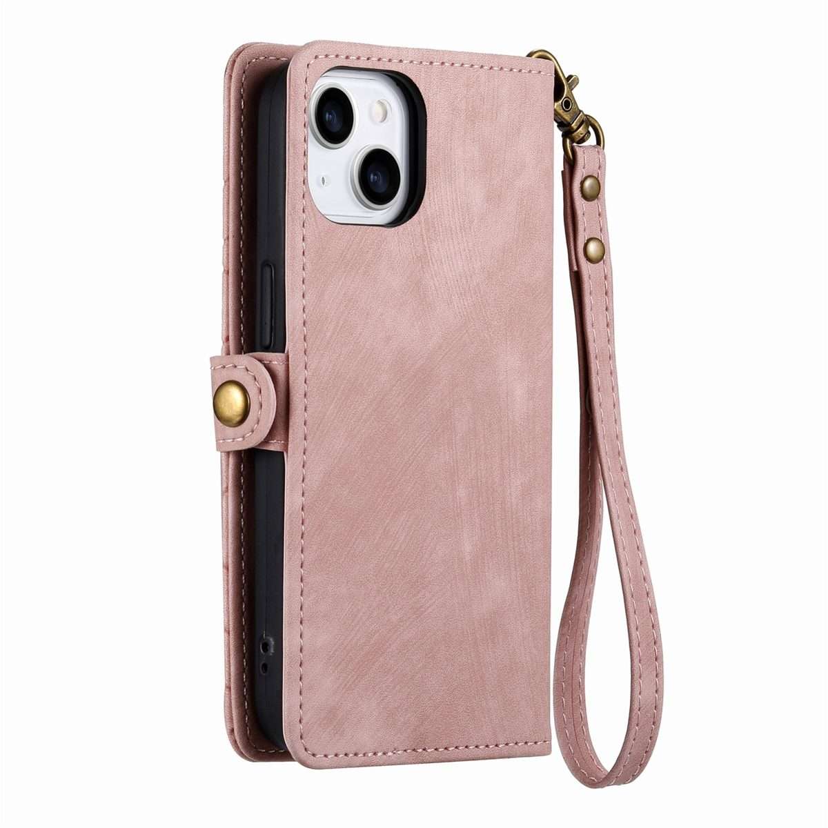 For iPhone 11 Pro Geometric Zipper Wallet Side Buckle Leather Phone Case(Pink)