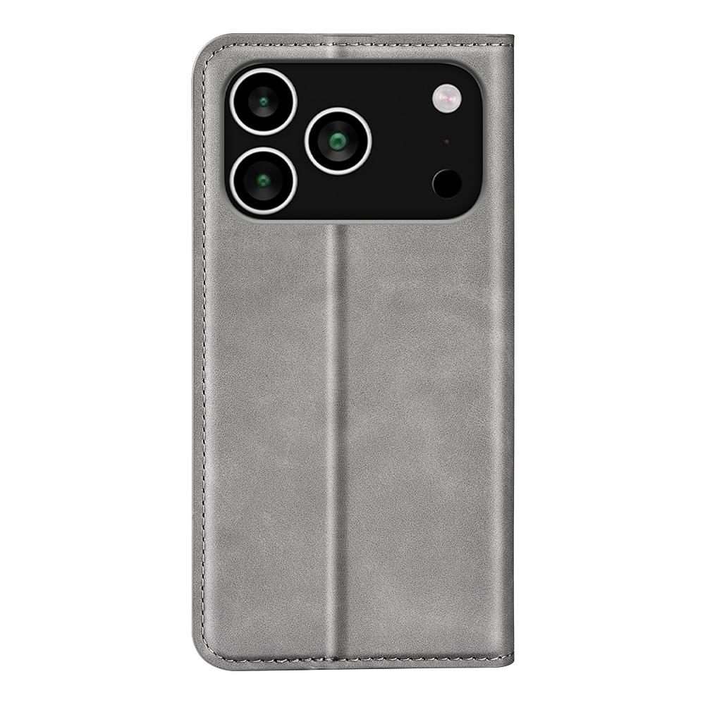 For iPhone 17 Pro Max Retro-skin Magnetic Suction Leather Phone Case(Grey)