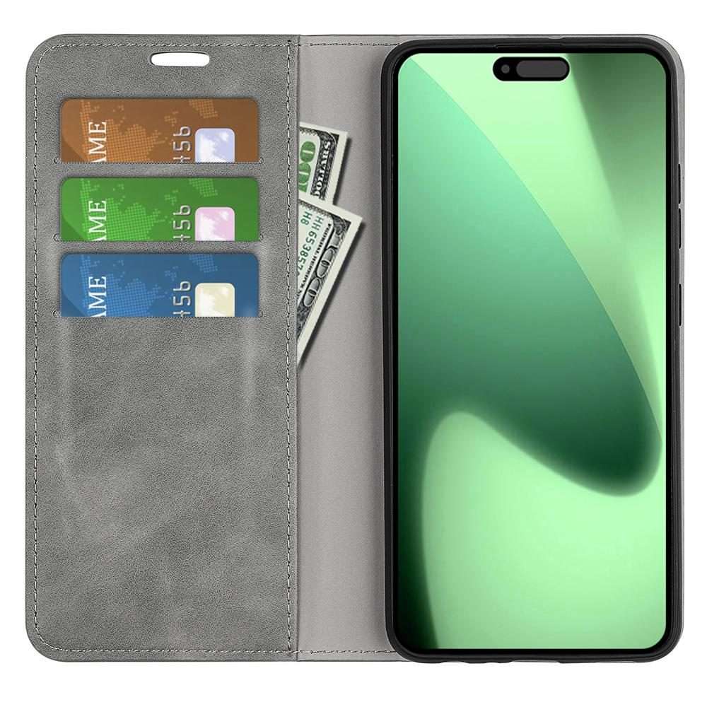 For iPhone 17 Pro Max Retro-skin Magnetic Suction Leather Phone Case(Grey)