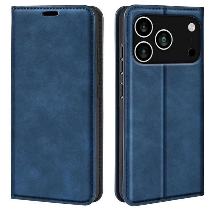 For iPhone 17 Pro Max Retro-skin Magnetic Suction Leather Phone Case(Dark Blue)