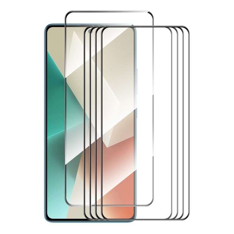 For Redmi Note 13 / Note 13 Pro 5pcs ENKAY Hat-Prince Full Glue High Aluminum-silicon Tempered Gla