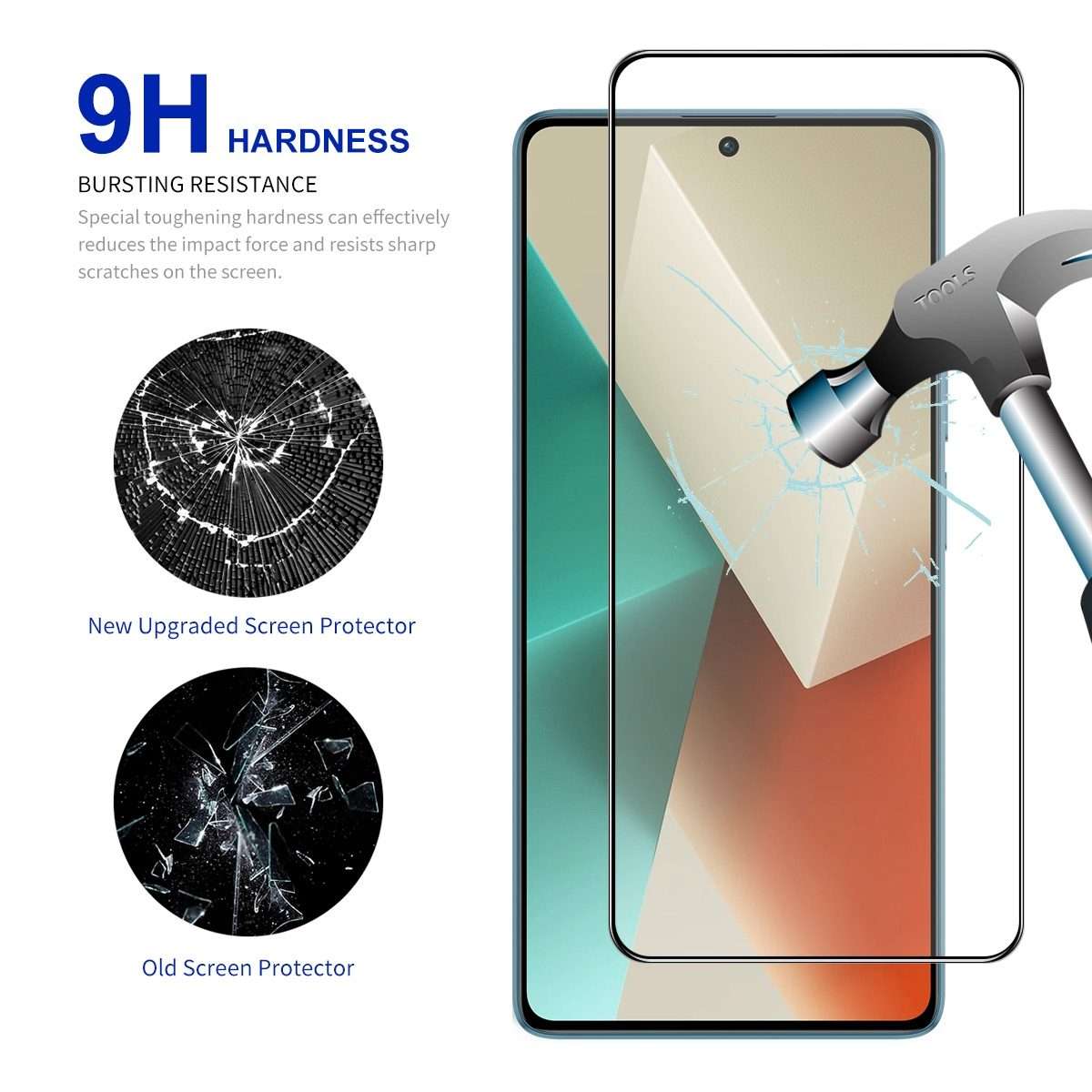 For Redmi Note 13 / Note 13 Pro 5pcs ENKAY Hat-Prince Full Glue High Aluminum-silicon Tempered Gla